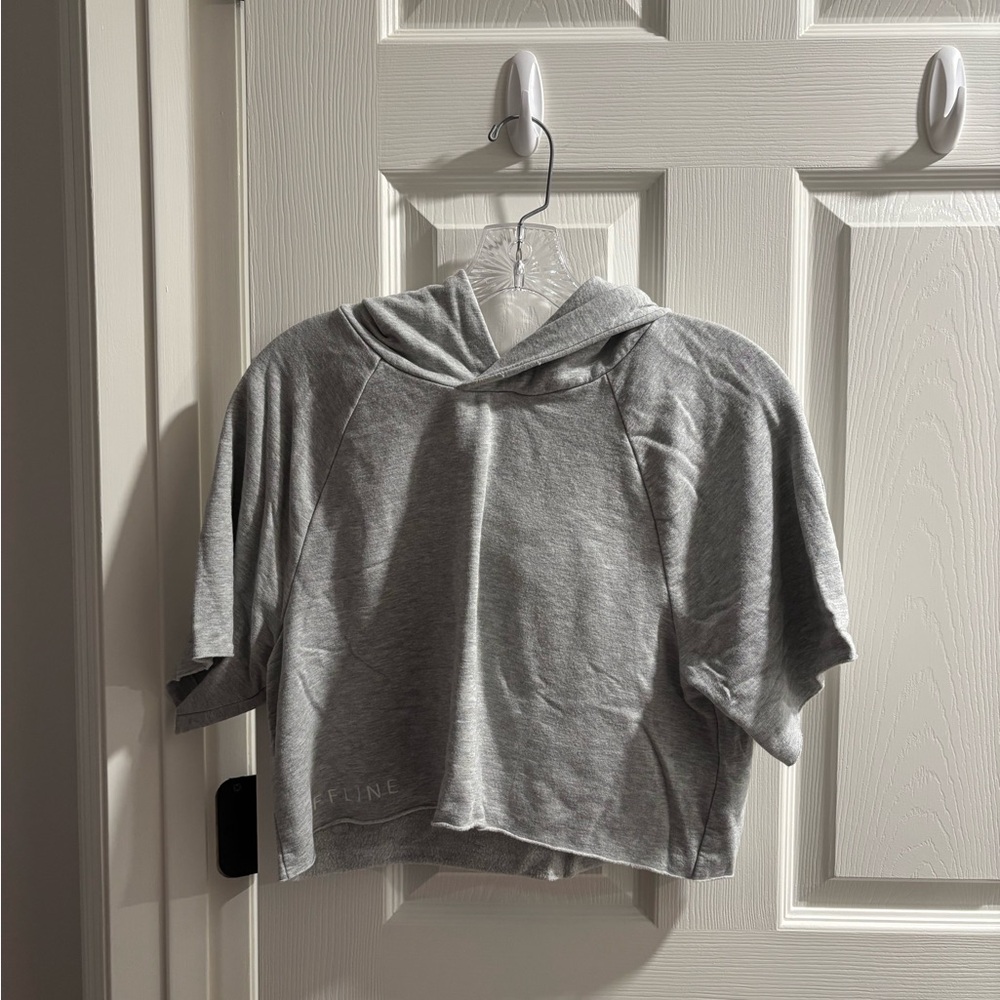 Aerie Gray Hooded Top